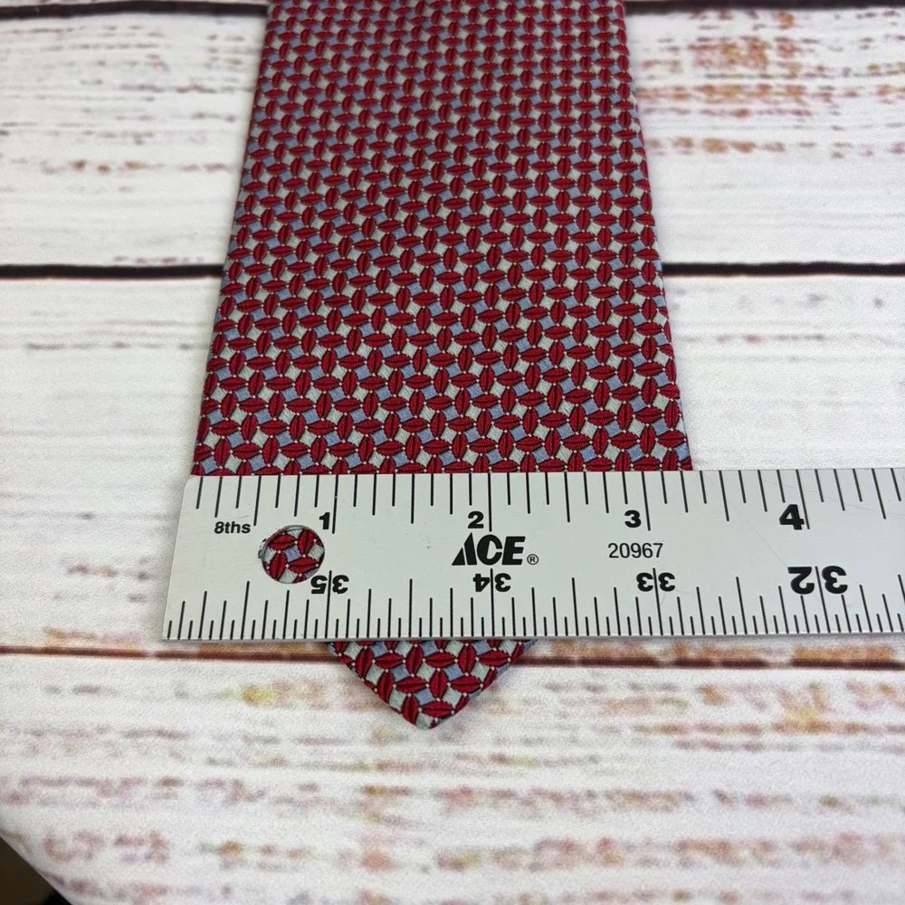 Brooks Brothers Silk Geometric Tie Red Blue Mens preppy business
